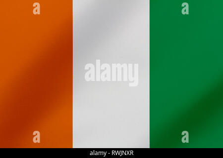 Schönen Cote d'Ivoire wehende Flagge Abbildung. Stockfoto