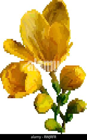 Gelbe blumen Pixel-art Stock Vektor