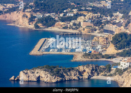 Panoramablick über Hafen Campomanes in Altea, Spanien Stockfoto