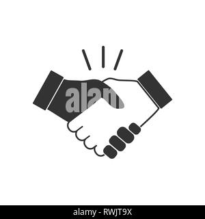 Hand, Händedruck symbol Vektor-illustration flach Stock Vektor