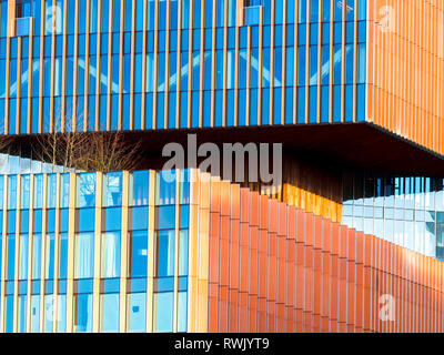 Detail der Manhattan Loft Gardens Apartments und Hotel in Stratford-East London, England Stockfoto