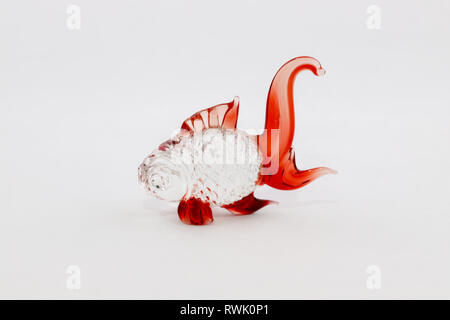 Dekorative rote Glas fisch Schmuckstück Stockfoto