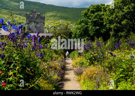 Schloss und Gärten im Glenveagh National Park; im County Donegal, Irland Stockfoto