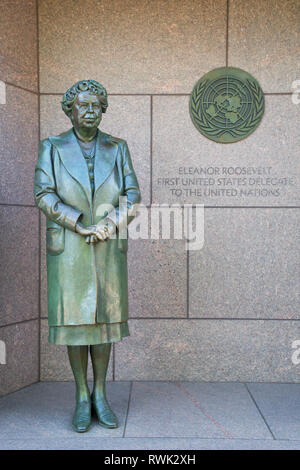 Statue von Eleanor Roosevelt, Franklin Delano Roosevelt Memorial, Washington D.C., Vereinigte Staaten von Amerika Stockfoto