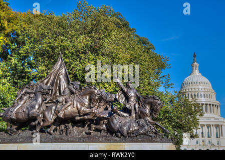 Kavallerie Skulptur, Ulysses S. Grant Memorial, Washington DC, Vereinigte Staaten von Amerika Stockfoto