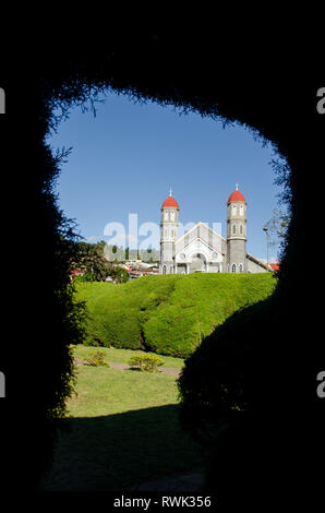 Zarcero Kirche, eine schöne Kirche in einer kleinen Stadt im Kanton Zarcero in der Provinz Alajuela, Costa Rica Stockfoto