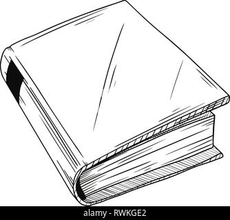 Realistische Skizze Buch. Das Buch ist auf einem weißen Hintergrund. Vector Illustration Stock Vektor