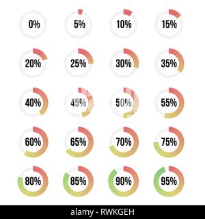 Farbabstufung Fortschrittsindikatoren festgelegt, Vector Illustration für Design Stock Vektor