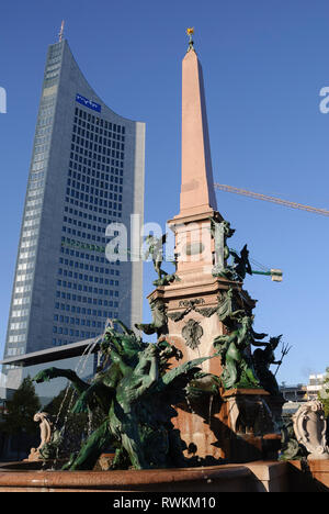 Augustus Platz, Leipzig, Leipzig, Sachsen, Deutschland Stockfoto