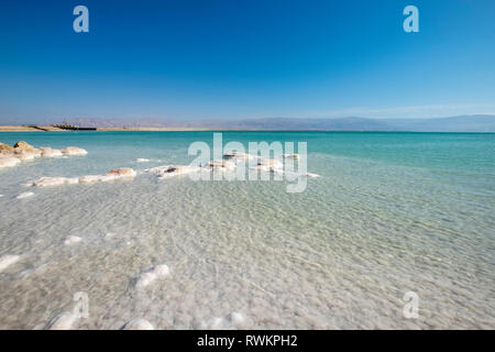 Kristallines Salz Felsen, Totes Meer, Israel Stockfoto