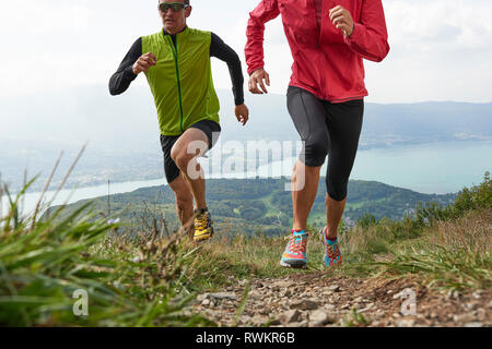 Jogger in Annecy, Rhône-Alpes, Frankreich Stockfoto