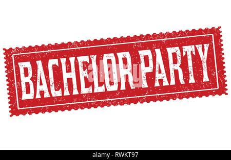 Bachelor Party Zeichen oder Stempel auf weißem Hintergrund, Vector Illustration Stock Vektor