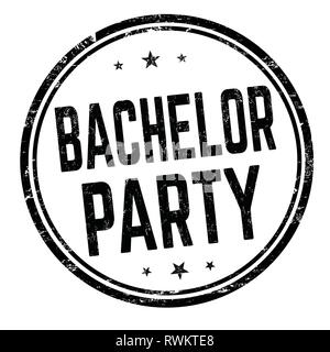 Bachelor Party Zeichen oder Stempel auf weißem Hintergrund, Vector Illustration Stock Vektor