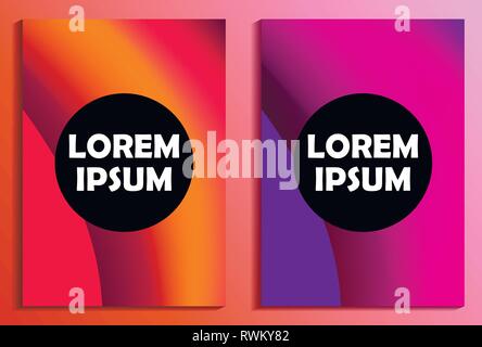 Poster mit Flüssigkeit wave und farbenfrohen Farbverläufen. Synthwave, futurismus Hintergrund. Retrowave. Vector Illustration Stock Vektor