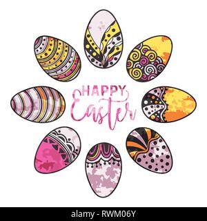 Ostern doodle Vektor Rahmen Stock Vektor