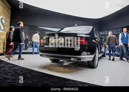 Aurus Senat, Russische Luxuslimousine, führt auch der russische Präsident Wladimir Putin, während der 2019 Genfer Automobilsalon Sh vorgelegt wurde. Stockfoto