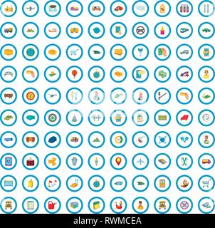 100 Lieferung Symbole, Cartoon Stil Stock Vektor