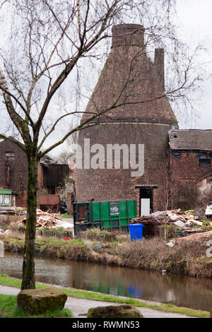 Blick auf die Flasche Backofen und Werke von Preis und Kent, Longport, Stoke-on-Trent Stockfoto