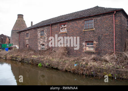 Blick auf die Flasche Backofen und Werke von Preis und Kent, Longport, Stoke-on-Trent Stockfoto