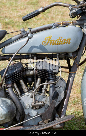 1928 Indische 101 Scout Motorrad. Classic American Motorcycle Stockfoto