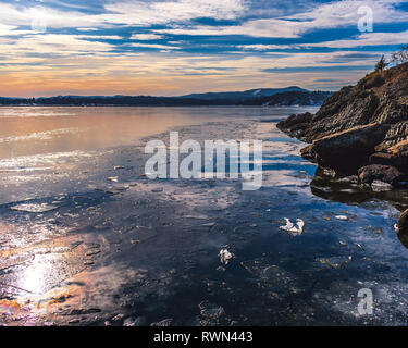 Gefrorene Norwegische See Stockfoto