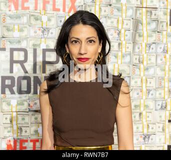 NEW YORK, NY - 03. März: Huma Abedin besucht die "Triple Frontier' Weltpremiere auf Jazz am Lincoln Center am 03 Maerz, 2019 in New York City. Stockfoto
