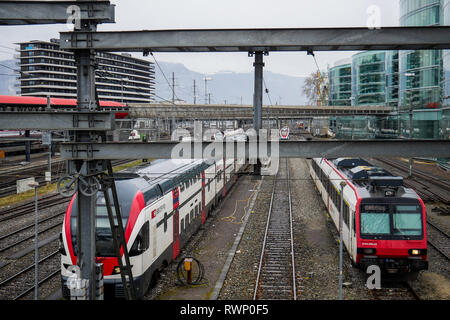 Bahnhof Genève-Sécheron, Genf, Schweiz Stockfoto