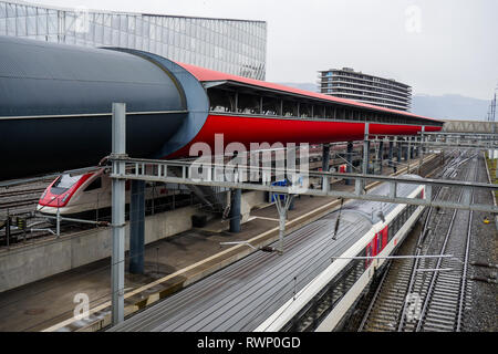 Bahnhof Genève-Sécheron, Genf, Schweiz Stockfoto