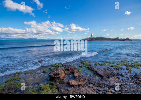 Weit d'Alcanada Leuchtturm in der Nähe von Alcudia auf Mallorca (Mallorca), Balearen, Spanien Stockfoto