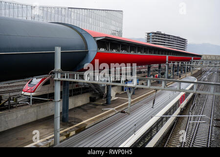 Bahnhof Genève-Sécheron, Genf, Schweiz Stockfoto