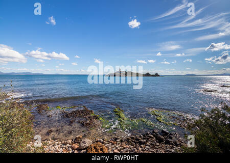 Weit d'Alcanada Leuchtturm in der Nähe von Alcudia auf Mallorca (Mallorca), Balearen, Spanien Stockfoto