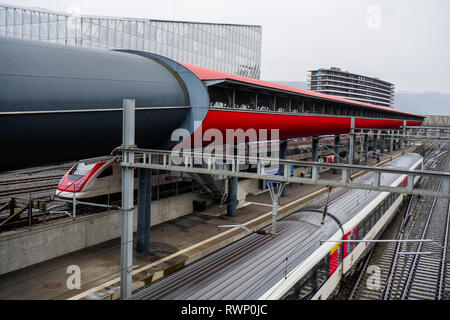 Bahnhof Genève-Sécheron, Genf, Schweiz Stockfoto