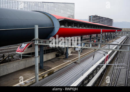 Bahnhof Genève-Sécheron, Genf, Schweiz Stockfoto