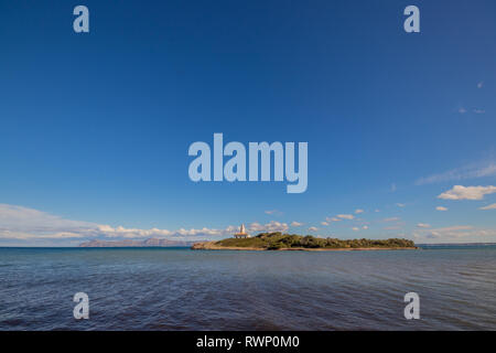 Weit d'Alcanada Leuchtturm in der Nähe von Alcudia auf Mallorca (Mallorca), Balearen, Spanien Stockfoto