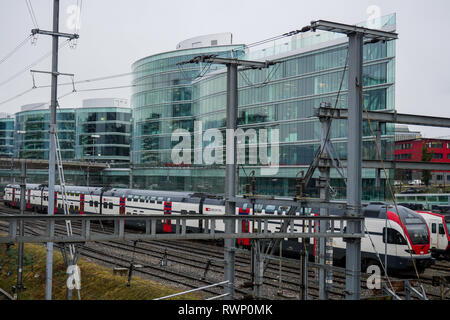 Bahnhof Genève-Sécheron, Genf, Schweiz Stockfoto