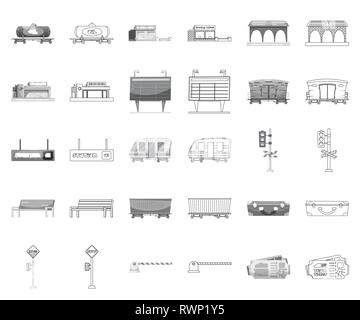 Diesel, Tank, ticket-Büro, Plattform, Architektur, Ankunft, Schlitten, Board, elektrisch, Semaphore, Sitzbank, Tasche, Stop, Barriere, Pass, Lokomotive, Zisterne, Buchung, Gebäude, Bau, Info, Coach, Verkehr, Stuhl, Koffer, Parkplatz, Gutschein, Bahn, Bahnhof, Bahn, Ticket, Eisenbahn, Bahn, Reisen, Reise, Logistik, Transport, Set, collection, Vector, Symbol, Web, Logo, Illustration, Design, isoliert, Symbol, Zeichen, monochrom, Outline, Farbe Vektor Vektoren, Stock Vektor