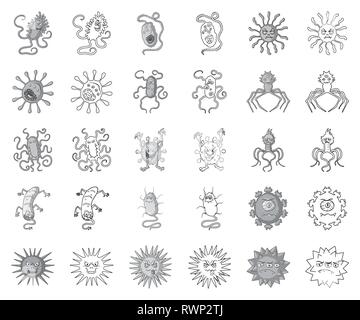 Abstrakte, Alien, Allergie, Hintergrund, Bakterien, bacteries, Bakterium, Biologie, Krebs, Charakter, Sammlung, Kreatur, niedlich, Gefahr, anders, Krankheit, Seuche, Grippe, lustig, Keime, Gesundheit, Symbol, Krankheit, Illustration, Infektion, isoliert, Art, Logo, Medizintechnik, Medizin, Mikrobe, Mikrobiologie, mikroskopischen, monochrom, Outline, Monster, Organismus, Pathogene, Lila, Wissenschaft, Satz, Zeichen, Symbol, Arten, unrealistisch, Vector, Virologie, Virus, Viren, Vektor, Vektoren, Stock Vektor