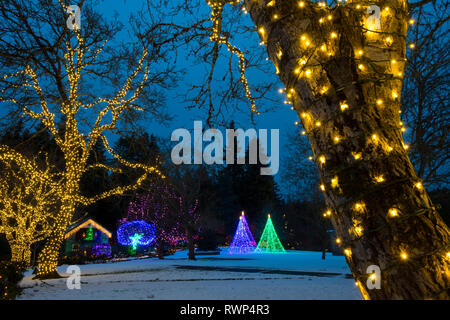 Die Butchart Gardens, Weihnachten zeigt, Victoria, British Columbia, Kanada Stockfoto