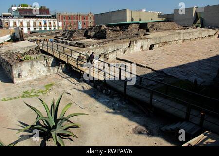 Mexikanische Museum Templo Mayor in Mexiko Stadt. Stockfoto