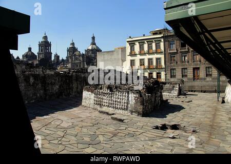 Mexikanische Museum Templo Mayor in Mexiko Stadt. Stockfoto