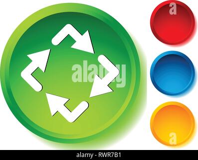 Das Symbol Kreisförmige Pfeile, drehende Pfeile. Im Uhrzeigersinn Pfeile Stock Vektor