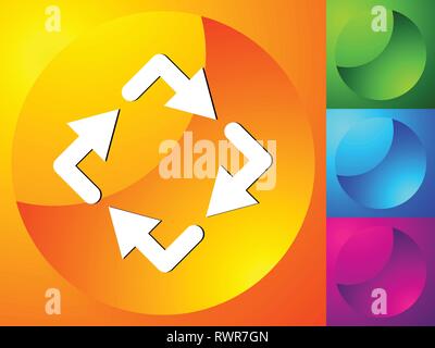 Das Symbol Kreisförmige Pfeile, drehende Pfeile. Im Uhrzeigersinn Pfeile Stock Vektor