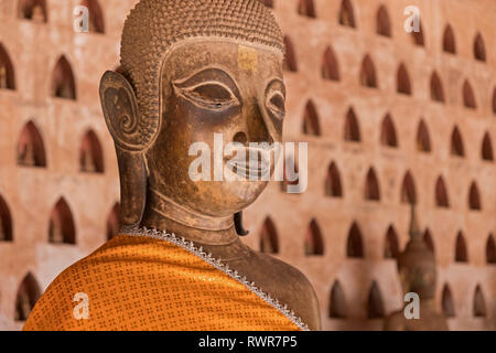 Buddha Statue Wat Si Saket Vientiane Laos Stockfoto