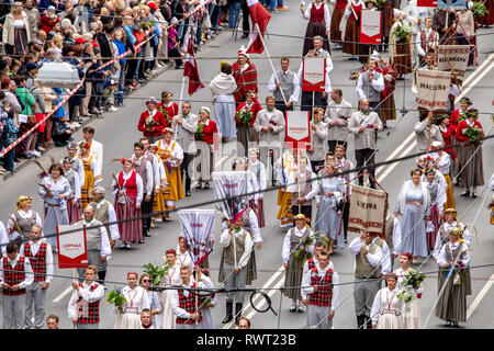 XXVI lettischen Lied und XVI Dance Festival 2018 in Lettland., vom 30. Juni bis 8. Juli. Die lettischen Lied und Tanz Festival ist eines der größten Bewunderer ch Stockfoto