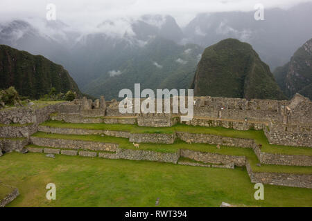In den Ruinen von Machu Picchu, Peru Stockfoto