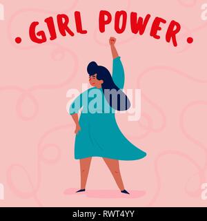 Girl Power. Einzelne starke zu bestellen, die befugt ist, eine Frau Stock Vektor