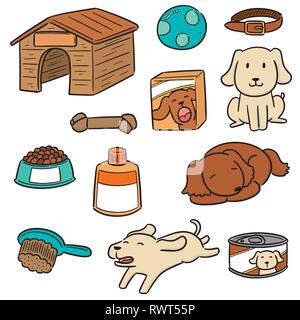 Vektor einrichten von Hund Zubehör Stock Vektor