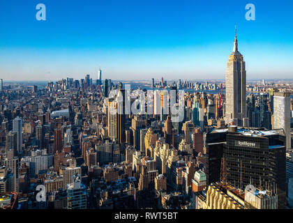 New York, USA, 6. März 2019. Ansicht des südlichen Manhattan vom Chrysler Building in New York City. Foto von Enrique Ufer Stockfoto