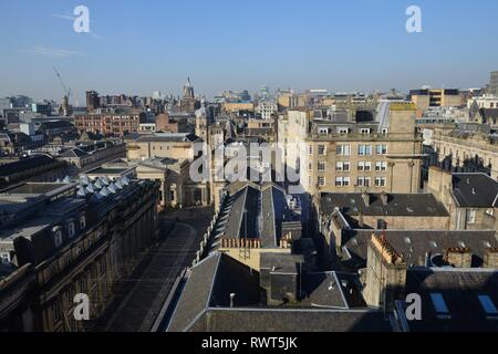 Urban Ansicht nord-westen über das Stadtzentrum von Glasgow, Schottland, Großbritannien, Europa Stockfoto