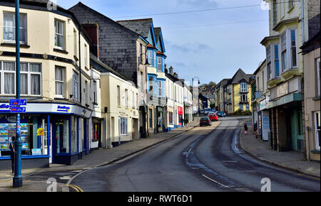 Fore St, Main shopping High Street Okehampton, Devon, England Stockfoto